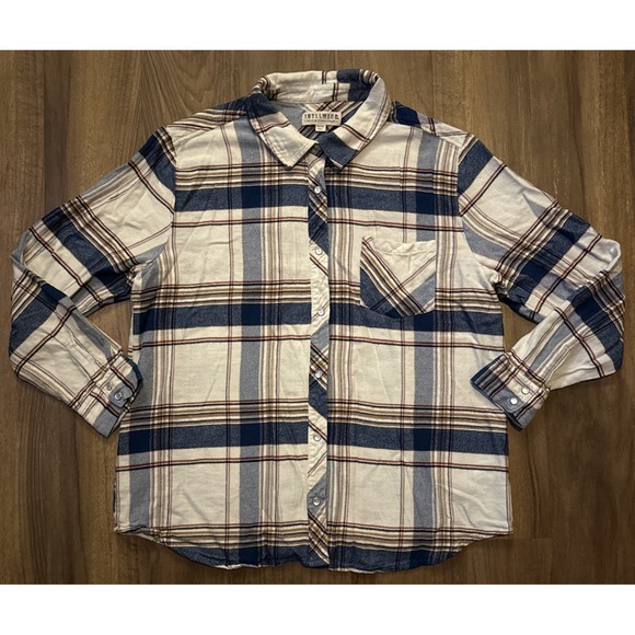 Idyllwind Tops - Idyllwind Miranda Lambert Shirt Womens XL White Blue Plaid Pearl Snap Western